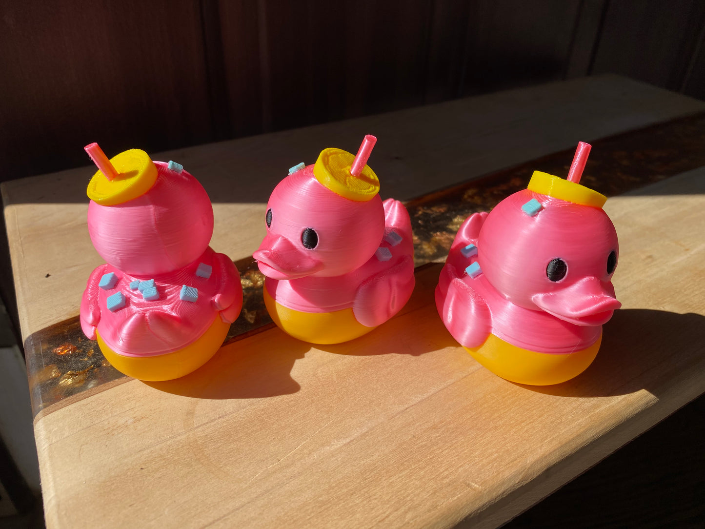 Pink Lemonade Duck Miniature Figurine For Jeep Wrangler Dashboard