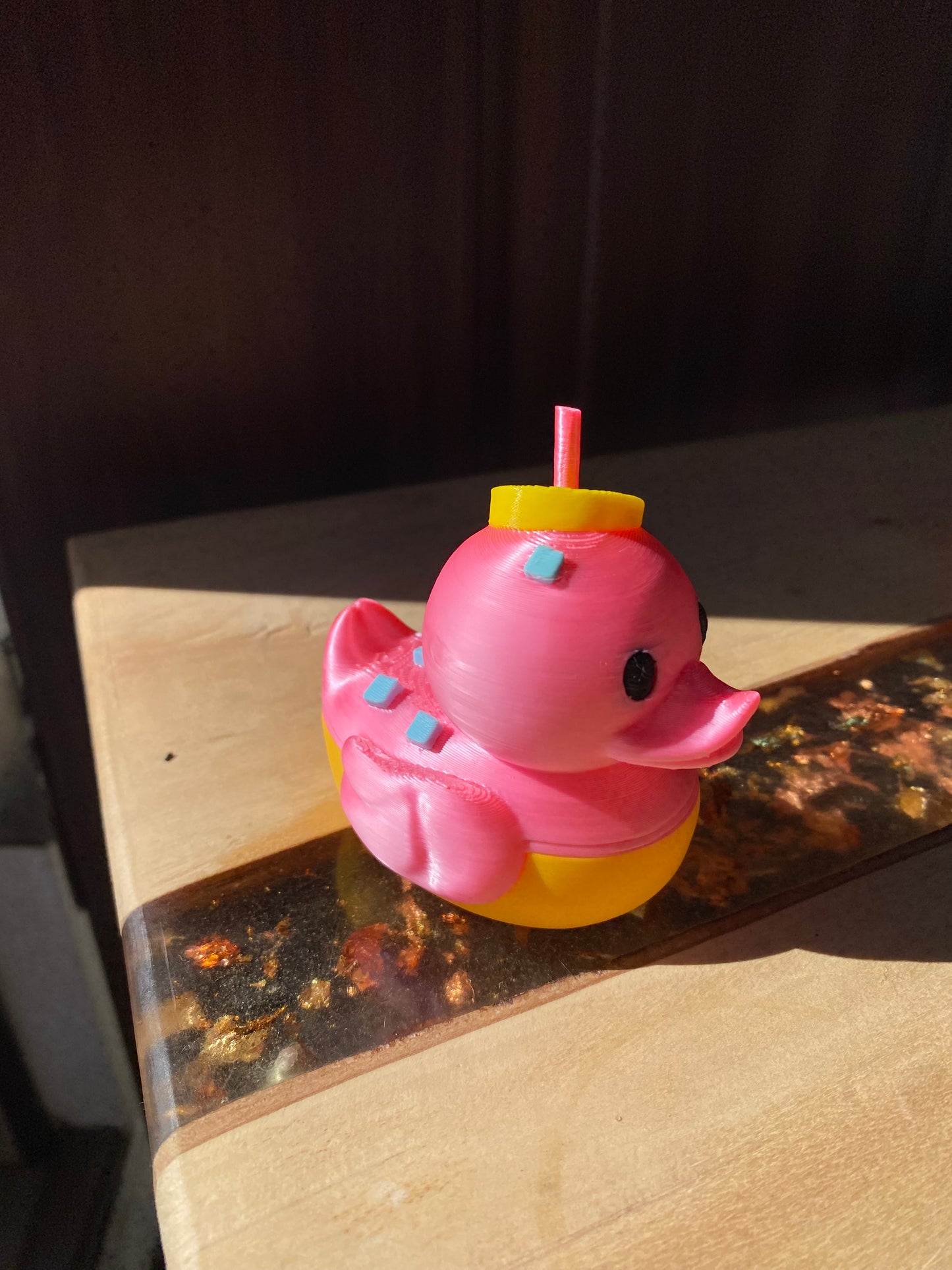 Pink Lemonade Duck Miniature Figurine For Jeep Wrangler Dashboard
