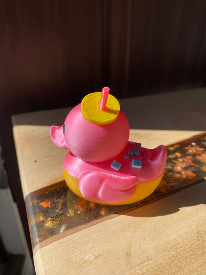 Pink Lemonade Duck Miniature Figurine For Jeep Wrangler Dashboard