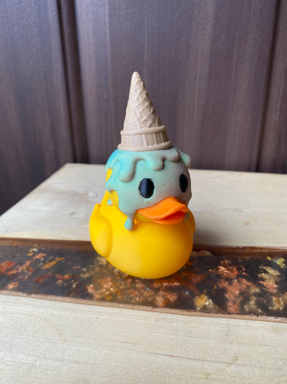 Melting Ice Cream Duck Miniature Figurine For Jeep Wrangler Dashboard