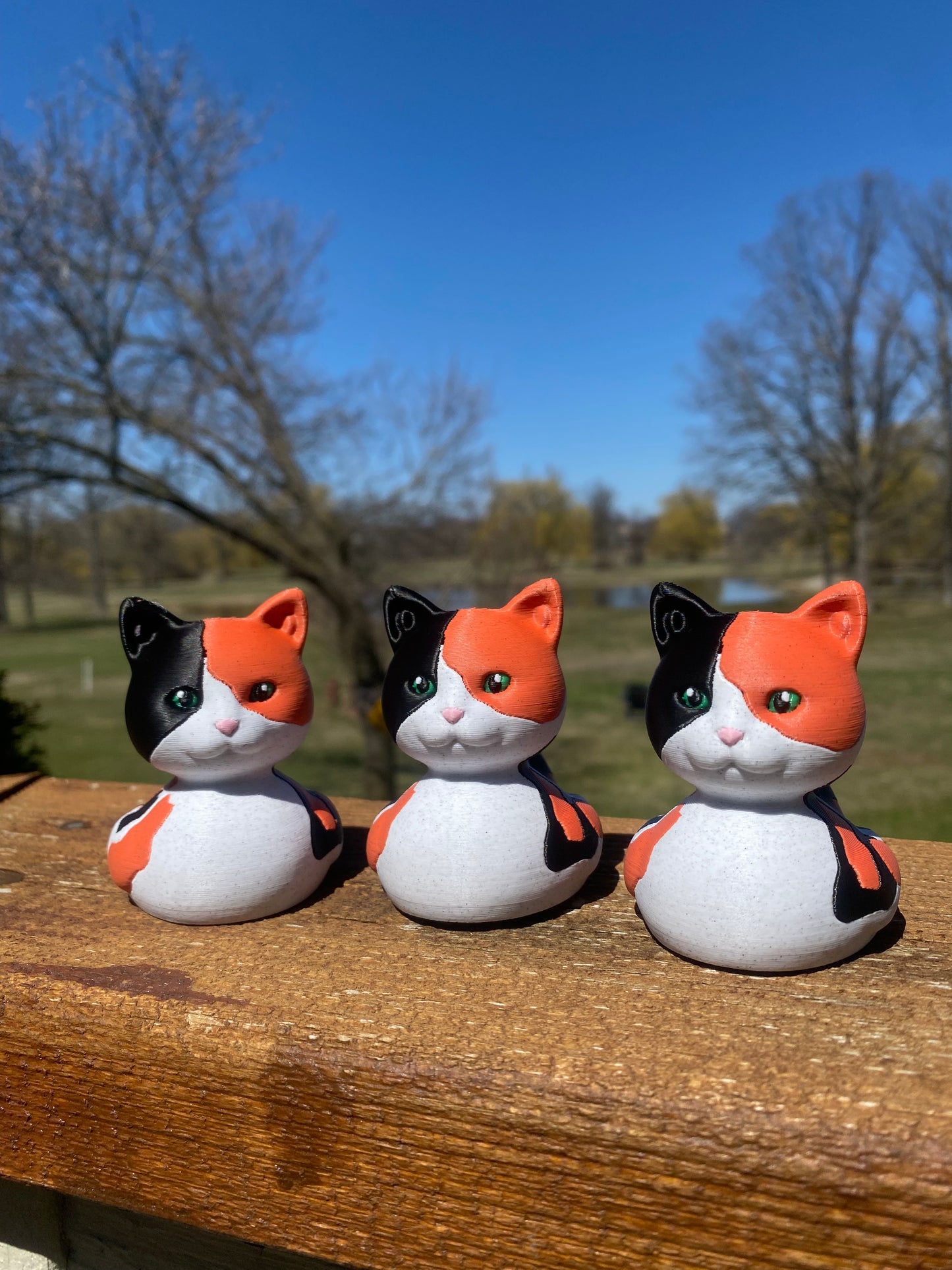 Calico Cat Duck Miniature Figurine For Jeep Wrangler Dashboard