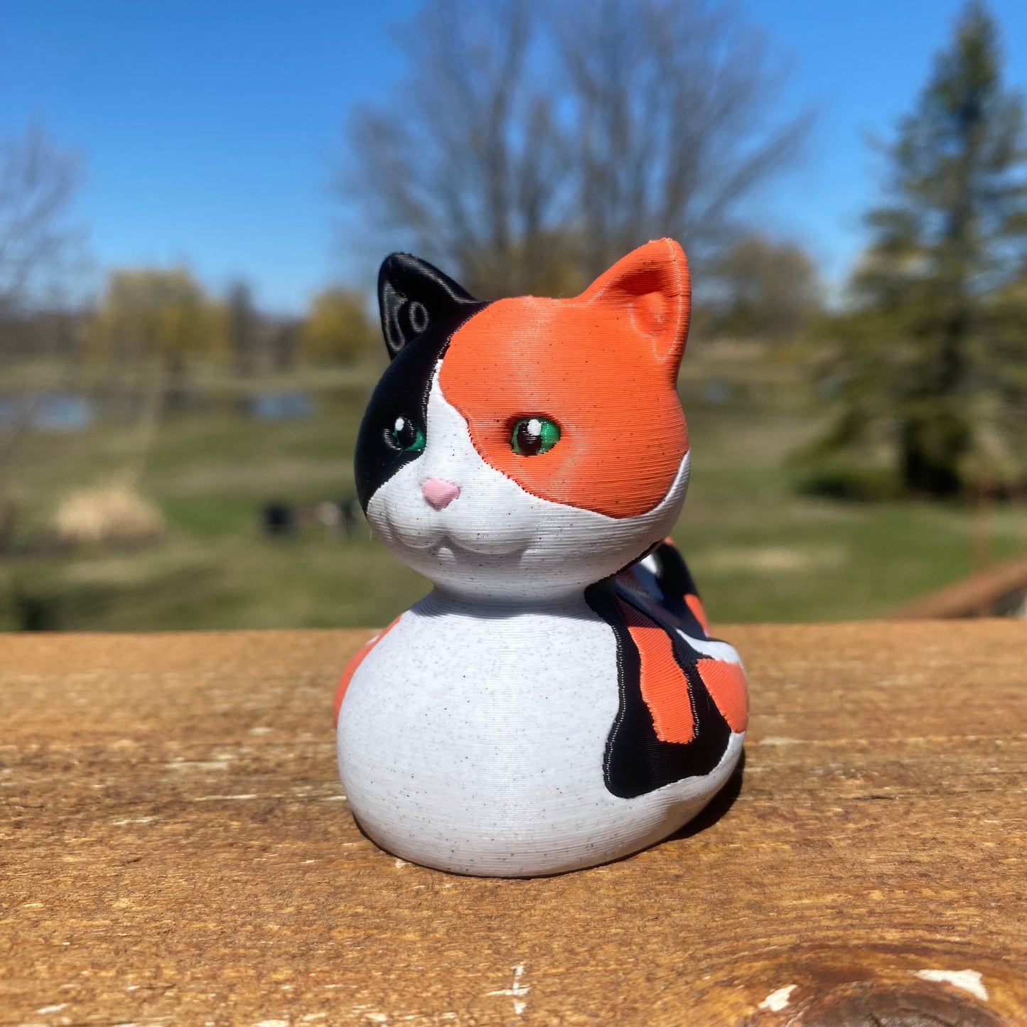 Calico Cat Duck Miniature Figurine For Jeep Wrangler Dashboard