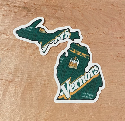 Michigan Vernors Ginger Soda Sticker