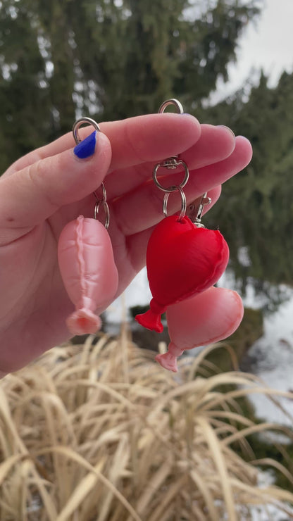 Valetines Day Heart Shaped Balloon Heart Super Cute 3D Printed Keychains