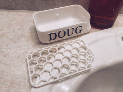 Customizable 3D Printed Hex Pattern Soap Dish