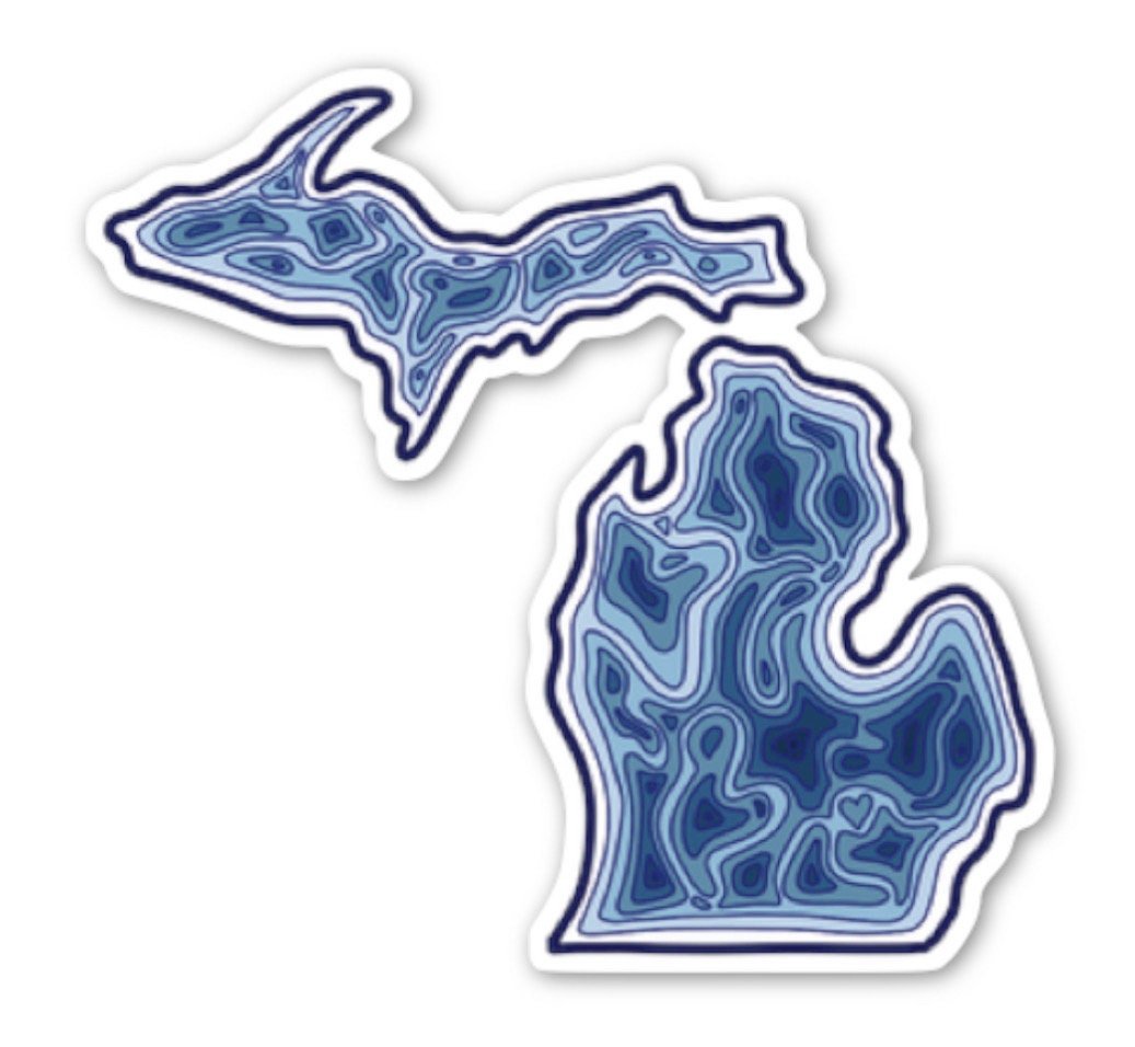 Topographic Michigan Sticker