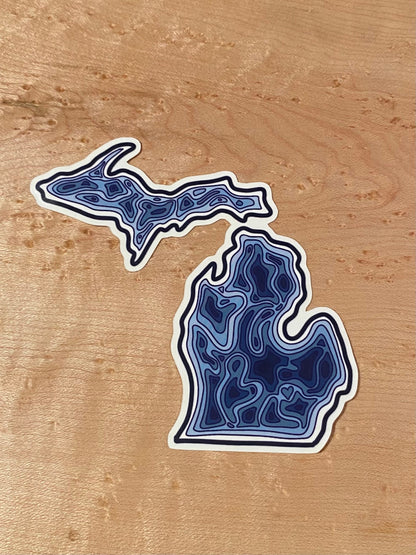 Topographic Michigan Sticker