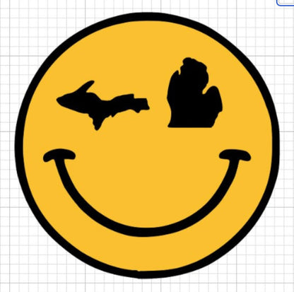 Michigan Winking Smile Face Sticker/Decal