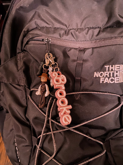 Custom Pink Doll Name Tag Keychain Luggage Tag Christmas Tree Ornament 3D Printed