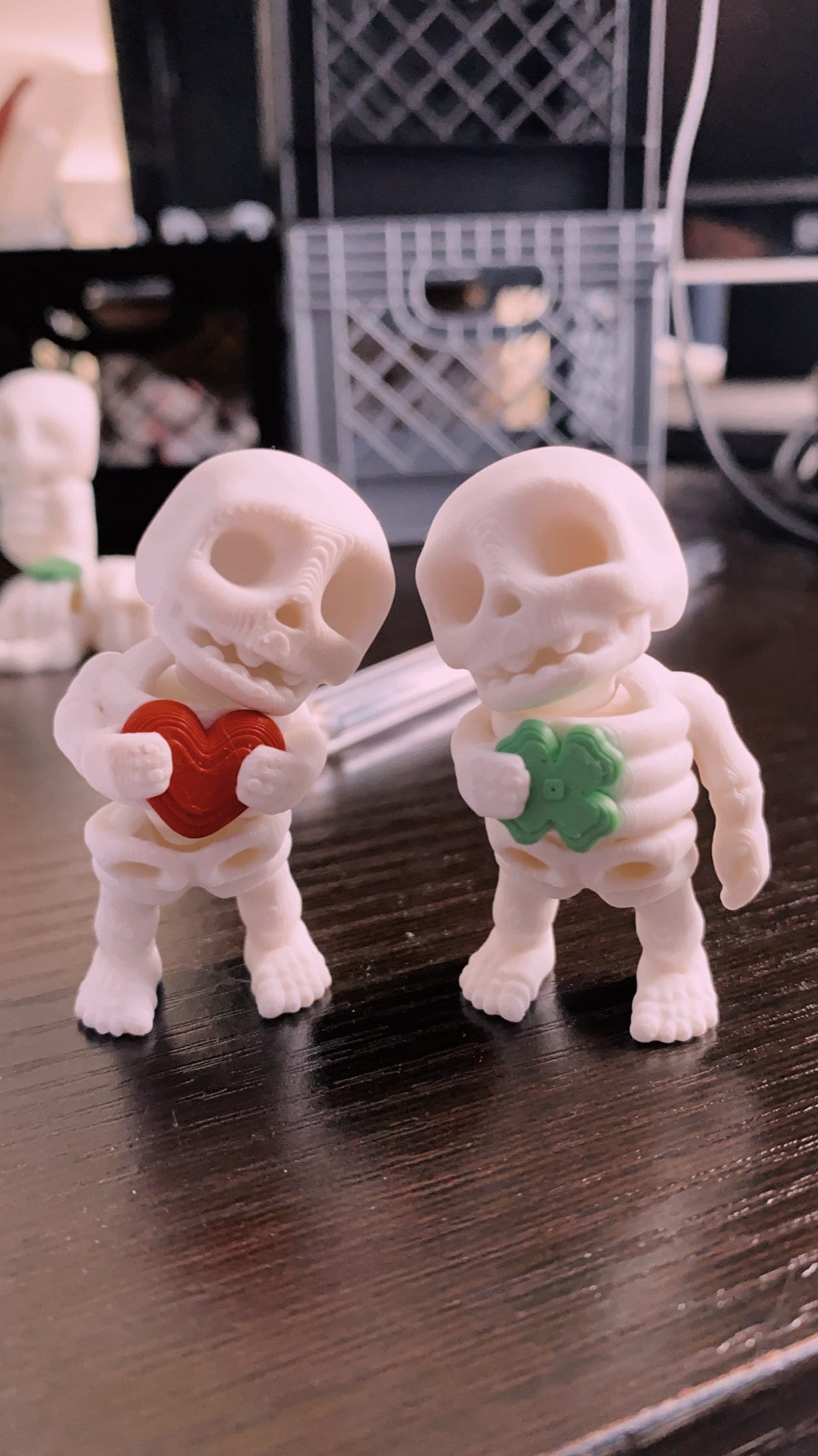 3D Printed Articulated Fidget Skeletons Heart Skeleton Lucky Skeleton Easter Bunny Skeletons And Keychains