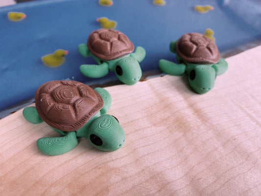 3D Printed Articulated Fidget Sea Turtles And Keychains