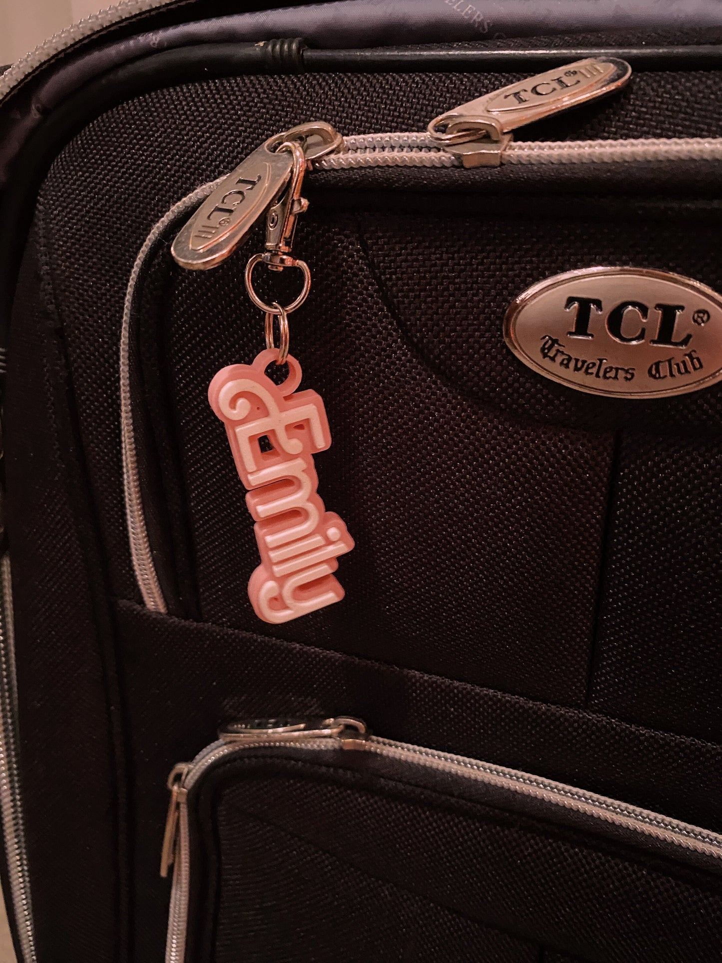 Custom Pink Doll Name Tag Keychain Luggage Tag Christmas Tree Ornament 3D Printed