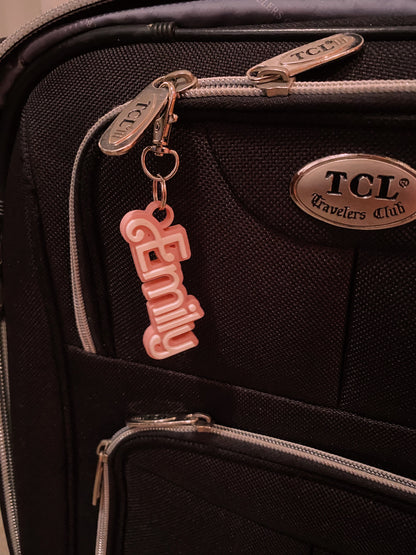 Custom Pink Doll Name Tag Keychain Luggage Tag Christmas Tree Ornament 3D Printed