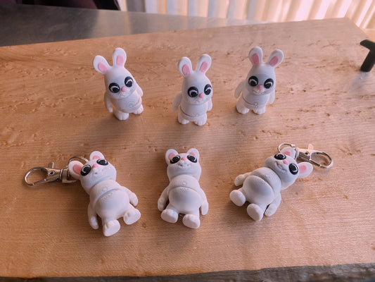 3D Printed Easter Bunny Fidgets and Keychains